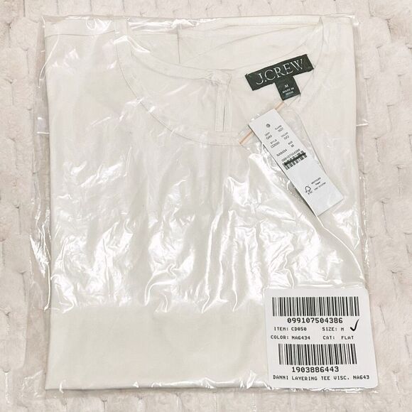 J.Crew Drapey T-shirt top Ivory Size M NWT - Picture 5 of 9